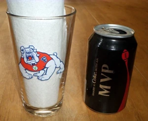 FRESNO BULLDOGS, CALIFORNIA & BUD LIGHT BEER LOGO, Clear Colored Beer Pint Glass - Picture 1 of 9