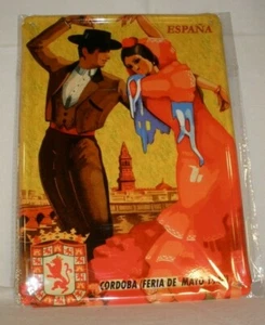 Feria de Mayo 1948 Publicidad España Cartel Metal Bailarines Flamencos Córdoba España COMO NUEVO - Imagen 1 de 8