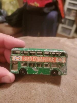 火柴盒系列 1966 号 74 DAIMLER BUS LESNEY 英格兰制造 ESSO 绿色 — 第 1/4 张图片