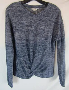 HABITUAL HEATHER BLUE LONG SLEEVE TOP TWISTED FRONT SZ 16 NWOT DHA183 - Picture 1 of 3