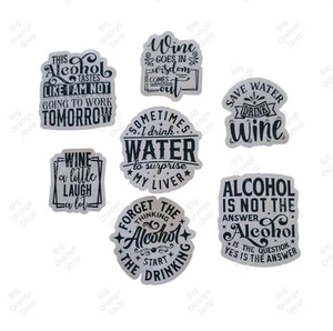 Funny Alcohol Quote Stickers Whiskey Wine Decals Gift Set for Bar Drink Lover #3 - Picture 1 of 4