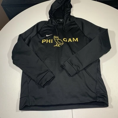 Nike Drake OVO Fraternity Herren Schwarz Hoodie Eule Logo Herren Größe Medium - Bild 1 von 4