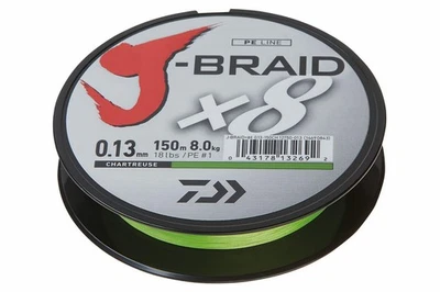 Daiwa J-Braid X8 150m chartreuse 8x geflochtene Schnur Angelschnur alle Stärken