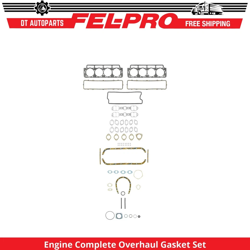For 1949-1955 Cadillac Series 62 5.4L Eng Complete Overhaul Gasket Set Fel-Pro - Image 1 of 1