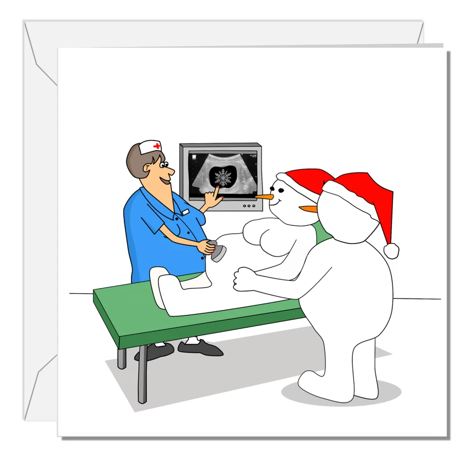 SWIZZOO Funny Christmas Card Baby Pregnant Wife Mother Expectant Dad Father Snowflake