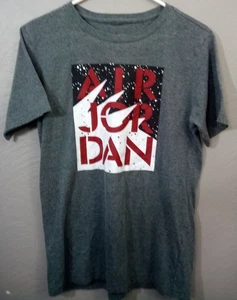 Air Jordan Youth Boys XL Short Sleeve Gray Black White Red Lettering T Shirt - Picture 1 of 6