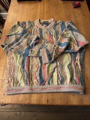 Vintage COOGI Chunky Men’s M Australia Pullover Sweater 74095 Multi Cotton Linen - Image 1 of 4