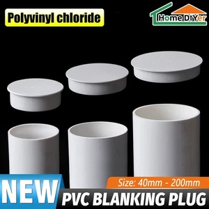 PVC End Cap Stopper Hole Plugs Blanking Plug Water Drain Pipe Fitting 40-200mm - Picture 1 of 17