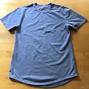 BYLT Premium Basics T Shirt Mens Medium Drop Cut S/S Lux Curved Hem Blue - Picture 1 of 8