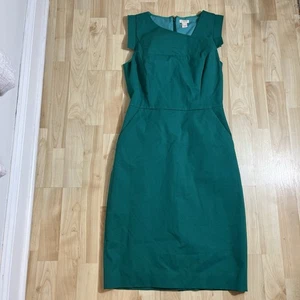 Vestido Vaina J.Crew Esmeralda Origami Elegante Verde Azulado Sin Mangas Talla 0 - Imagen 1 de 6