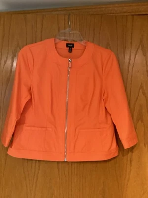 Rafaella Orange Casual Jacket Size 6P Zipper Closure - Image 1 of 3