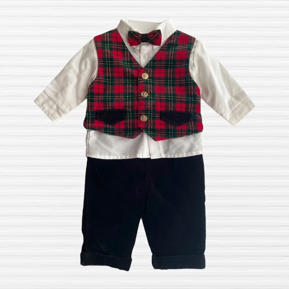 Nuevo De Colección BT Niños Bebés Niños Conjunto de Vacaciones Pantalones Chaleco Camisa Pajarita 6-9M Foto 1 de 4