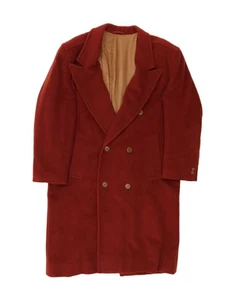 HUGO BOSS Mens Double Breasted Coat EU 48 Medium Burgundy Virgin Wool BH06 - Picture 1 of 5