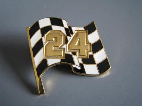 JEFF GORDON #24 CHECKER FLAG LOGO NASCAR RACING HAT PIN LAPEL PIN Cover