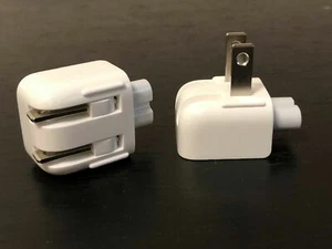 2 x Pcs Genuine Apple MagSafe AC Wall Adapter DUCKHEAD 2 PRONG PLUG 45W 60W 85W - Picture 1 of 2