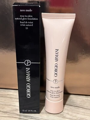 1.5 Giorgio Armani Neo Nude True-To-Skin Natural Glow Foundation 1.18oz BNIB - Image 1 of 4