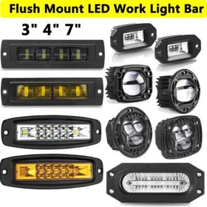3" 4" 7" Flush Mount LED Work Light Bar Offroad Flood Spot Reverse Fog Driving - Picture 1 of 109