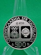 1983 Jugoslavija   -Sarajevo  500 Dinar Proof Silver Coin - Olympic Ski Jumping