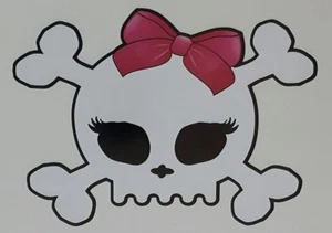 2 x Lady skull car bumper stickers gift van caravan truck motorhome Halloween - Picture 1 of 1