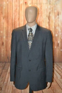 Hugo Boss Men 100% Wool Charcoal Dual Vent 2 Button Sports Coat Sz 44L - Picture 1 of 12