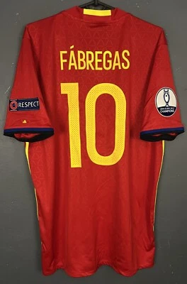 FABREGAS #10 MEN SPAIN 2015/2016 ESPANA HOME SOCCER FOOTBALL SHIRT JERSEY SIZE L - Image 1 of 4