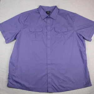 Harbor Bay Short Sleeve Button Up Mens Size 3XL Purple Cotton Polyester - Picture 1 of 7