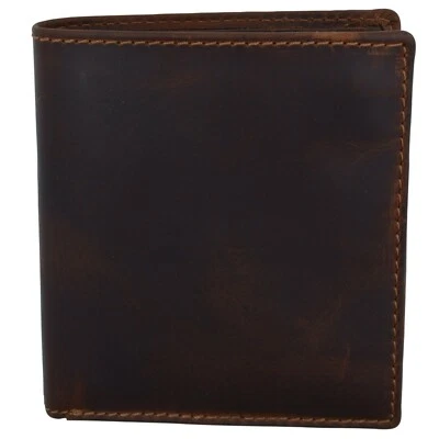 Hunter Brown RFID Blocking Handcrafted Leather Men's Bifold Hipster Wallet - Image 1 of 4