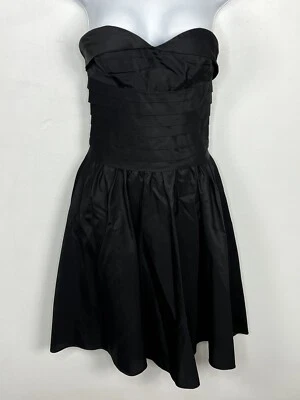 NEW Marc Jacobs Womens Dress sz 2 Black A Line Knee Length Strapless Pleated - Изображение 1 из 4