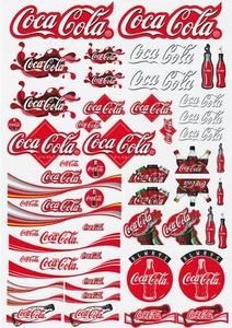 Coca Cola Logo Sticker Sheet A4 for 1:10 RC car, truck or crawler - Picture 1 of 2