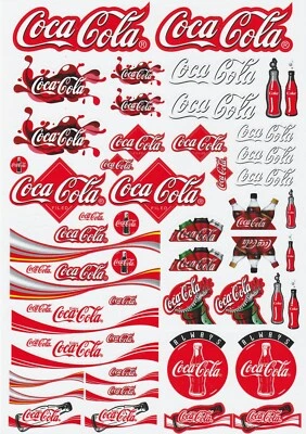 Coca Cola Logo Sticker Sheet A4 for 1:10 RC car, truck or crawler - Image 1 of 2