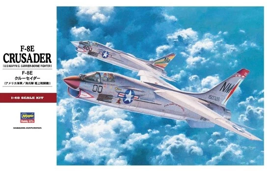 Hasegawa 07225 F-8E Crusader (US Navy/MC Carrier Borne Fighter) Kit Montaggio...