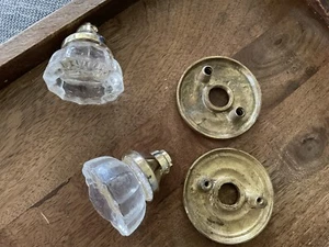 ANTIKE VIKTORIANISCHE KRISTALLGLASTÜRKNÖPFE & SET INSGESAMT 3 SETS - Bild 1 von 7