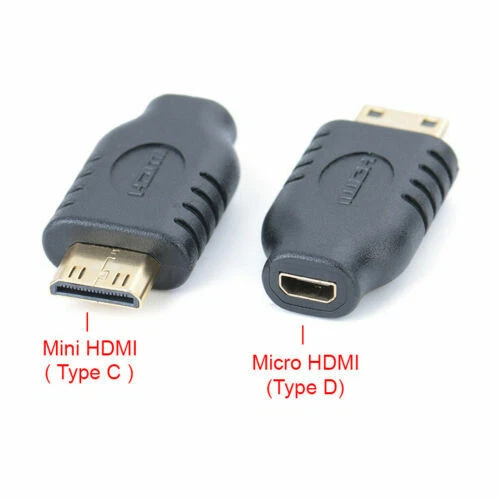 Mini HDMI (Type C) Male to Micro HDMI (Type D) Female Adapter Converter - Image 1 of 1