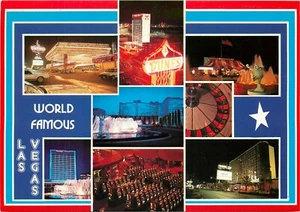  Postal de circo Las Vegas Nevada NV pm 1985 Dunes Stardust Hilton - Imagen 1 de 2