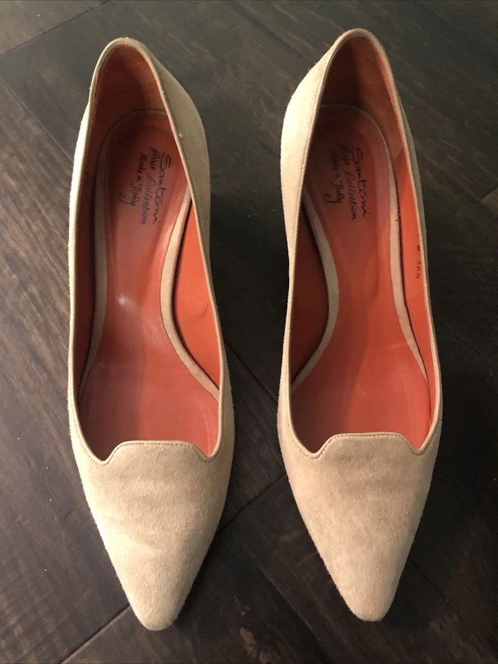 Zapatos de tacón Santoni Rose Collection Italia gamuza camel UE 36,5 Foto 1 de 4