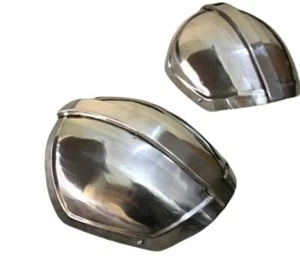 Steel Shoulder Pouldron Medieval Mandalorian Armor Guard Silver - Picture 1 of 4