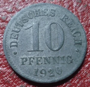 1920 GERMANY 10 PFENNIG IN VF CONDITION - Picture 1 of 2
