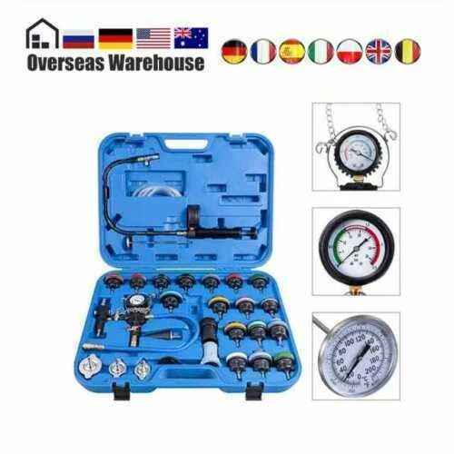 TESTER DI PRESSIONE PROVA RADIATORE KIT 28 PEZZI TEST PROFESSIONALE PER OFFICINE - Immagine 1 di 4