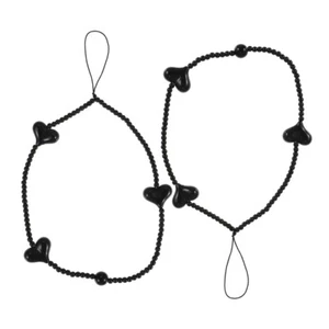 2 Pcs Amour Chaîne De Téléphonie Mobile Lanière Perle Téléphone Sangle Charmes - Zdjęcie 1 z 12