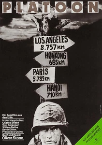 * PELOTÓN * Oliver STONE - Póster de Alemania Oriental con Charlie SHEEN + Willem DAFOE - Imagen 1 de 1