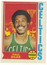 1974-75 TOPPS # 9 PAUL SILAS BOSTON CELTICS BASKETBALL CARD - NO CREASES !!!!