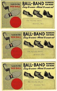 Lote de 3 Zapatos Marca Bola Gomas Publicidad Tinta Secadoras Necedah Wisconsin - Imagen 1 de 2