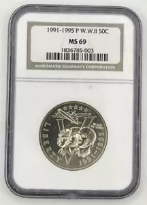 1991-1995 P WWII 50C commemorative Fifty Cent - NGC MS 69 - Picture 1 of 2