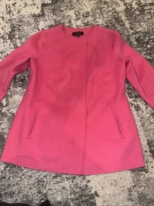 Talbots Damen MP Wollmischung Langarm, durchgehender Reißverschluss Jacke/Mantel Taschen dunkle Pin - Bild 1 von 12