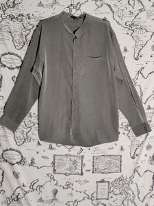 Camicia uomo Point X grigia con bottoni taglia L manica lunga casual leggera Corea - Foto 1 di 12