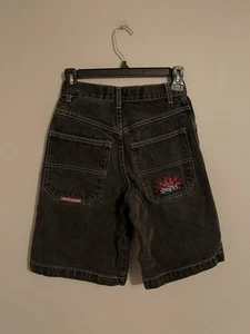 Vintage Y2K JNCO Big Crown Wide Leg Dark Wash Denim Jean Shorts - Boys Youth 10 - Picture 1 of 4