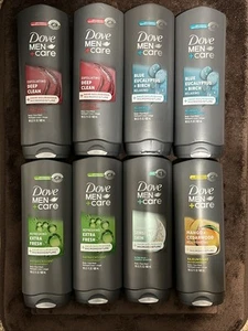 Lot of 8 Dove Men +Care Body Plus Face Wash Micromoisture Variety Pack 18 Fl Oz - Picture 1 of 5