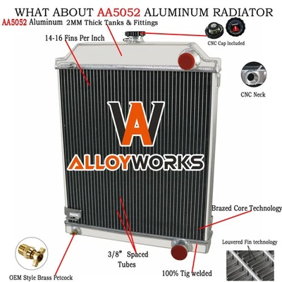 4-Rows Aluminum Cooling Radiator Fits 1950-1961 Jaguar MK 7 8 9 Mark VII/VIII/IX Foto 1 de 4