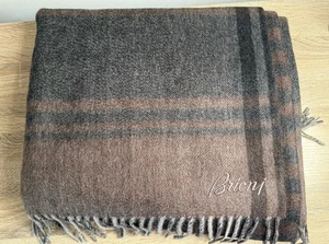 Brioni Brown Throw Plaid Blanket 100% Cashmere, 56x70in, 140x180cm Top Gift - Picture 1 of 7