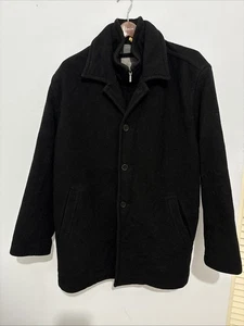 Apt. 9 Wool Blend Mens Jacket Black Regular Fit buttons and zips Pockets Sz L - Picture 1 of 15